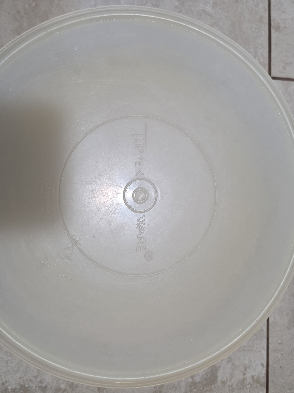 Vintage Tupperware White Round Storage Container With Lid